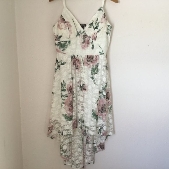 Lily Rose Dresses & Skirts - Lily Rose Printed Lace High-Low Floral Lace Dress